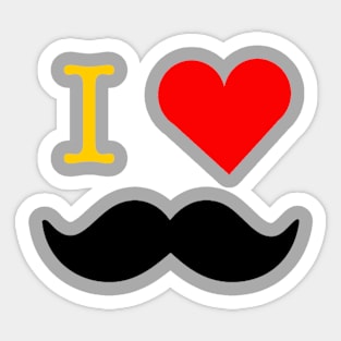 I ♥ MOUSTACHE Sticker